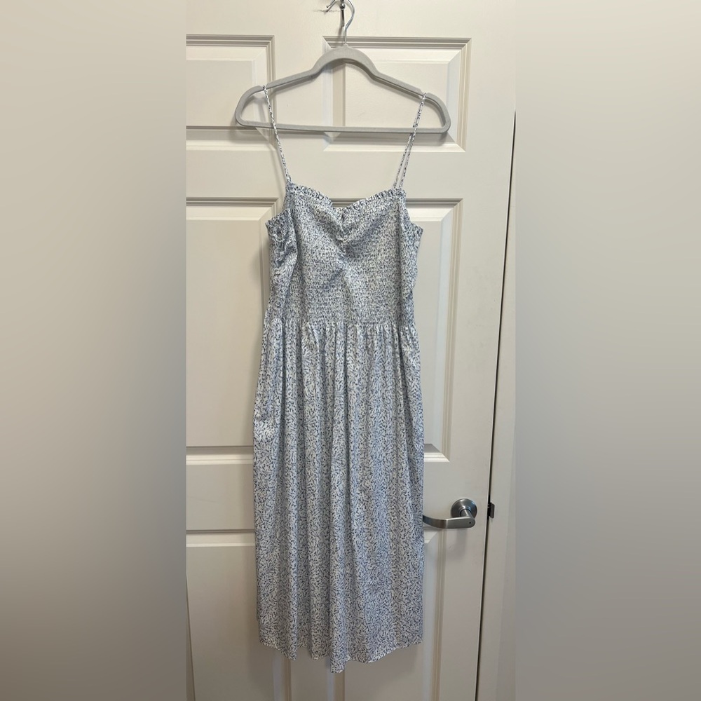 H&M smocked bodice dress, sweetheart neckline